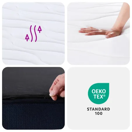 Matelas à ressorts ensachés dureté moyenne 180x200 cm