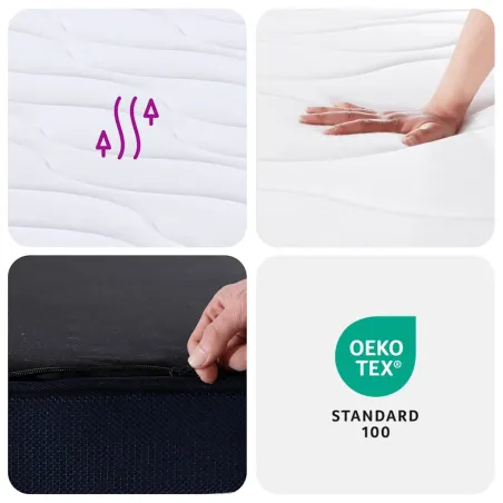 Matelas à ressorts ensachés dureté moyenne 200x200 cm