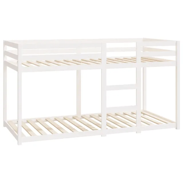 Lit superposé sans matelas blanc 90x200 cm bois de pin massif