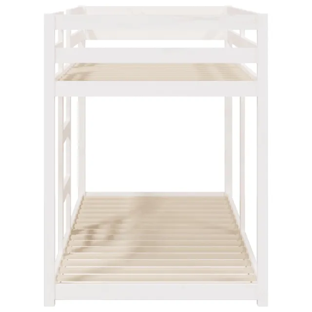 Lit superposé sans matelas blanc 90x200 cm bois de pin massif