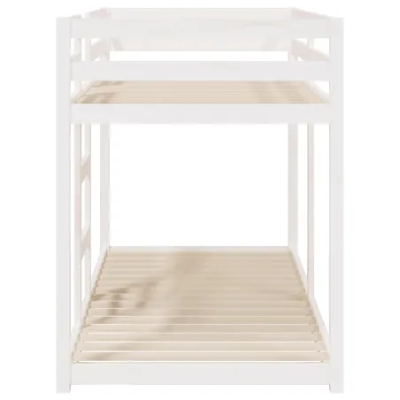 Lit superposé sans matelas blanc 90x200 cm bois de pin massif