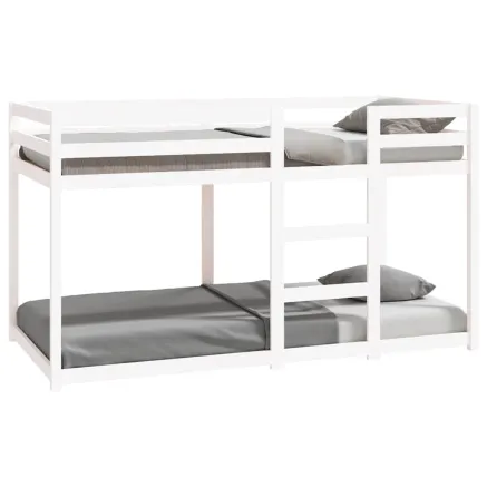 Lit superposé sans matelas blanc 90x190 cm bois de pin massif 2