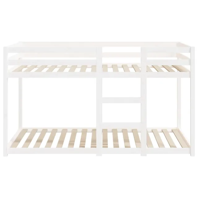 Lit superposé sans matelas blanc 90x190 cm bois de pin massif