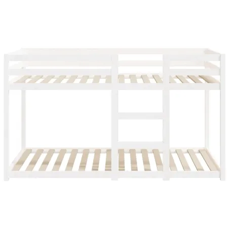 Lit superposé sans matelas blanc 90x190 cm bois de pin massif