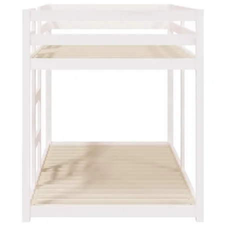 Lit superposé sans matelas blanc 90x190 cm bois de pin massif