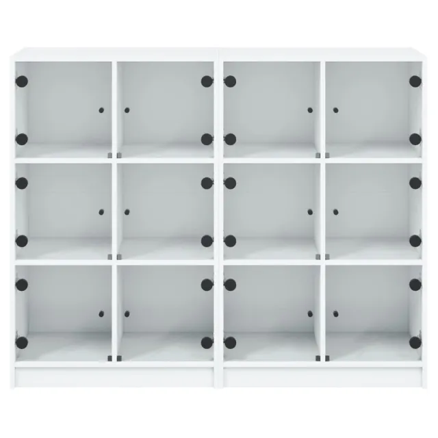 Bibliothèque avec portes blanc 136x37x109 cm bois d'ingénierie