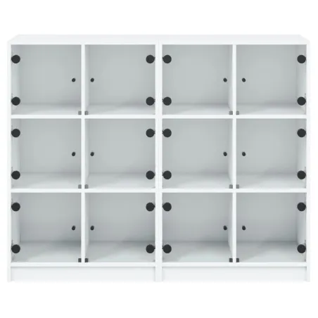 Bibliothèque avec portes blanc 136x37x109 cm bois d'ingénierie