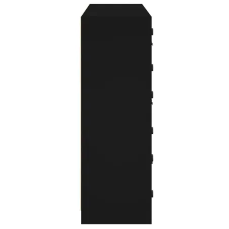 Bibliothèque avec portes noir 136x37x109 cm bois d'ingénierie