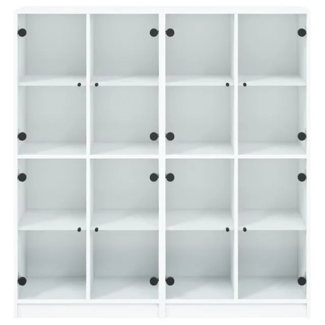 Bibliothèque avec portes blanc 136x37x142 cm bois d'ingénierie