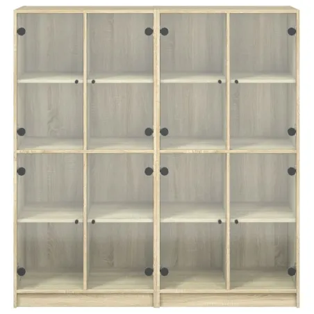 Bibliothèque avec portes chêne sonoma 136x37x142 cm