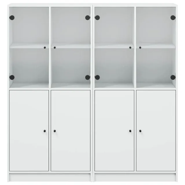 Bibliothèque avec portes blanc 136x37x142 cm bois d'ingénierie