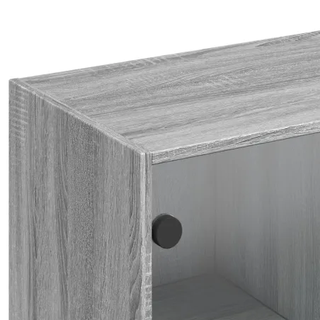 Bibliothèque avec portes sonoma gris 136x37x142 cm