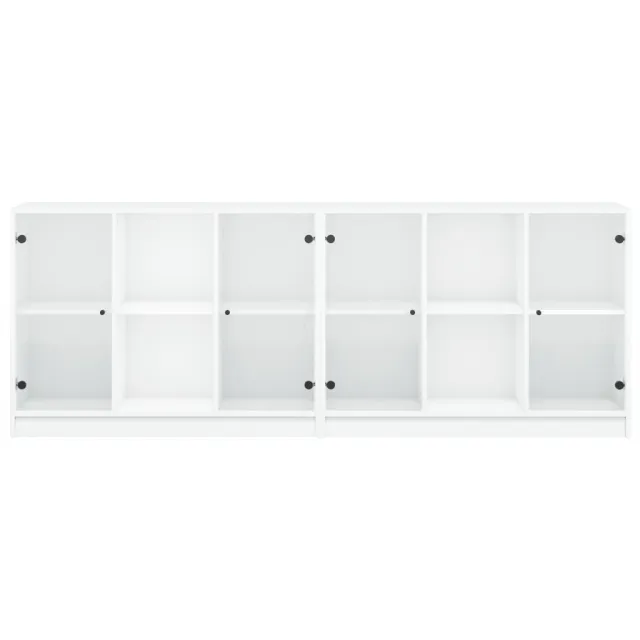 Bibliothèque avec portes blanc 204x37x75 cm bois d'ingénierie