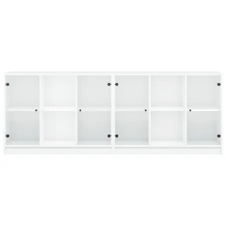 Bibliothèque avec portes blanc 204x37x75 cm bois d'ingénierie