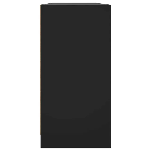 Bibliothèque avec portes noir 204x37x75 cm bois d'ingénierie