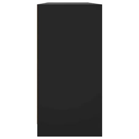 Bibliothèque avec portes noir 204x37x75 cm bois d'ingénierie