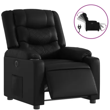 Fauteuil inclinable électrique Noir Similicuir 2