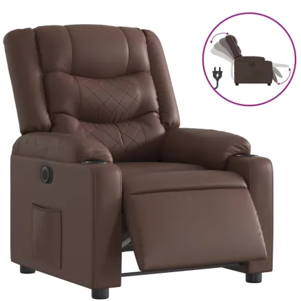 Fauteuil inclinable électrique Marron Similicuir 2