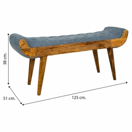 Bank Alexandra House Living Canvas-Stoff Mango-Holz 51 x 38 x 125 cm 2