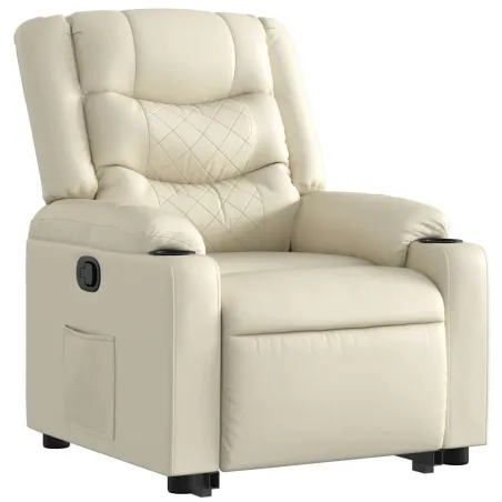 Fauteuil inclinable Crème Similicuir