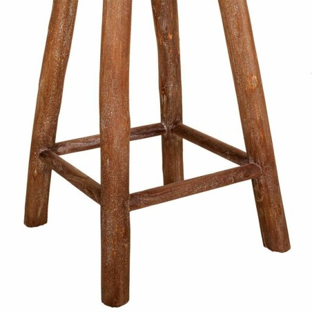 Sgabello Alexandra House Living Marrone Pelle Legno di mango 78 x 41 x