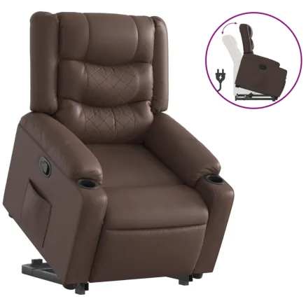 Fauteuil inclinable marron similicuir 2