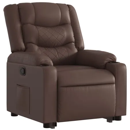 Fauteuil inclinable marron similicuir