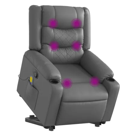 Fauteuil inclinable de massage Gris Similicuir
