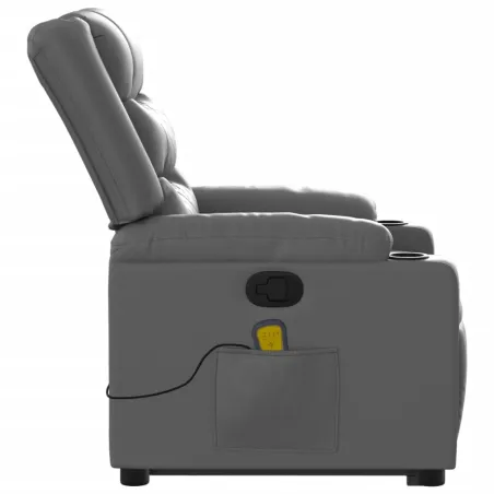 Fauteuil inclinable de massage Gris Similicuir
