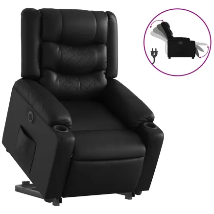 Fauteuil inclinable électrique noir similicuir 2