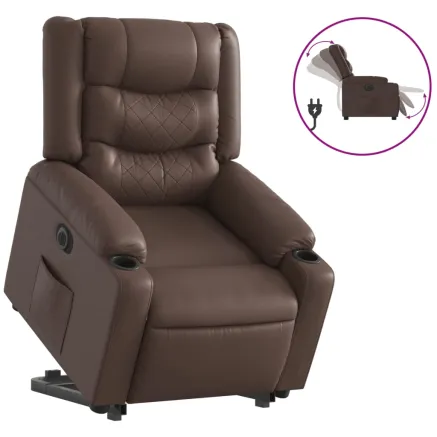 Fauteuil inclinable électrique marron similicuir 2