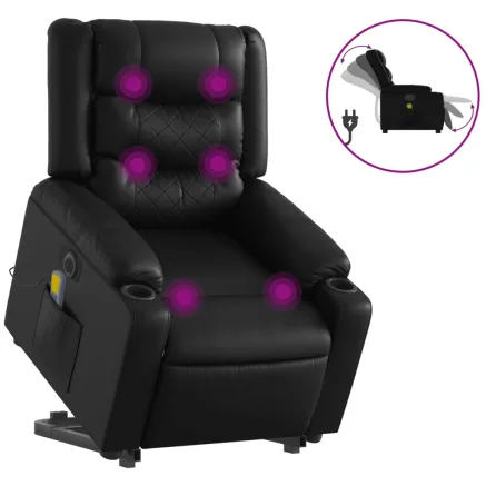Fauteuil inclinable de massage électrique noir similicuir 2