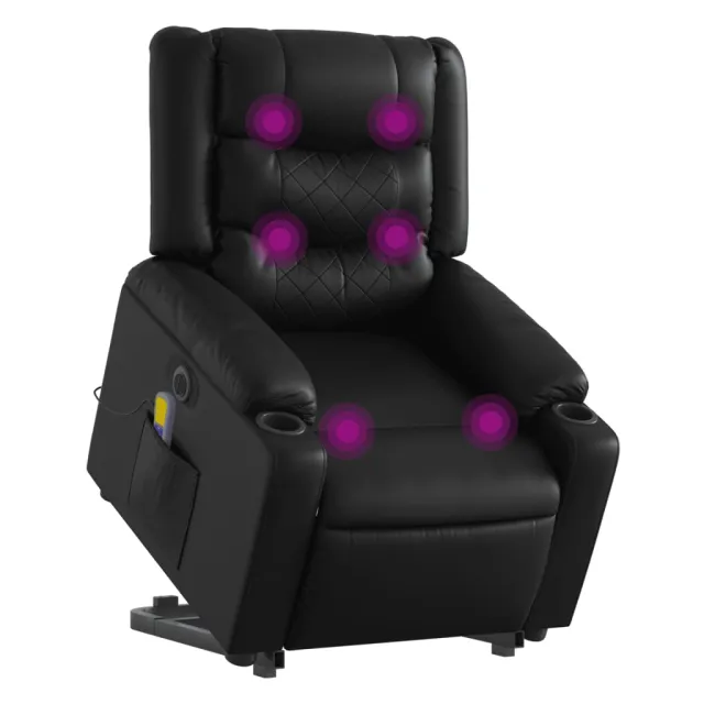 Fauteuil inclinable de massage électrique noir similicuir