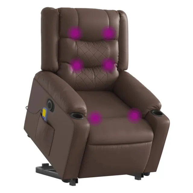 Fauteuil inclinable de massage électrique gris similicuir
