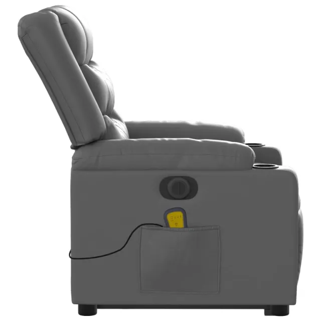 Fauteuil inclinable de massage électrique gris similicuir