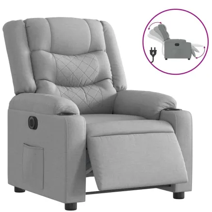 Fauteuil inclinable électrique Gris clair Tissu 2