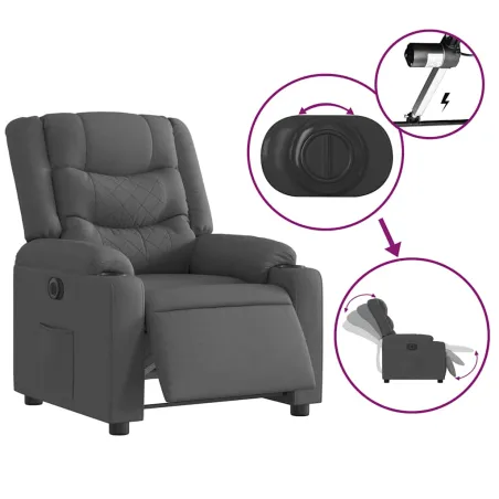 Fauteuil inclinable électrique Gris foncé Tissu