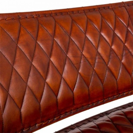 Banc Alexandra House Living Cuir Fer Bois de manguier 71 x 76 x 127 cm