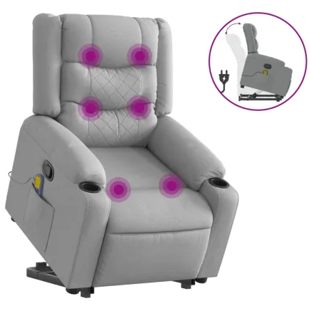 Fauteuil de massage inclinable Gris clair Tissu 2