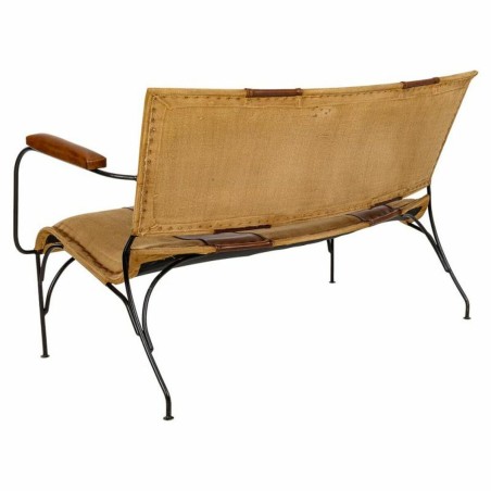 Panca Alexandra House Living Pelle Ferro Legno di mango 71 x 76 x 127