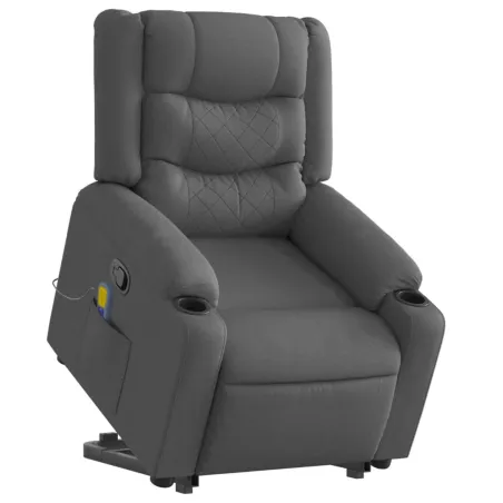 Fauteuil de massage inclinable Gris foncé Tissu
