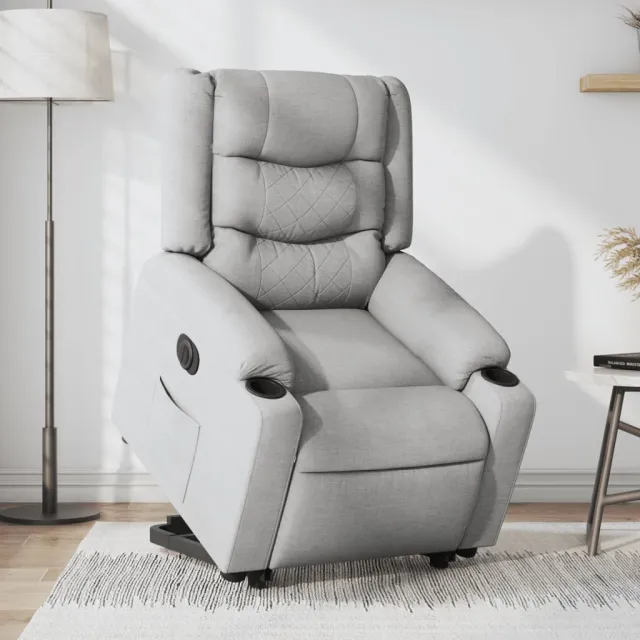 Fauteuil inclinable électrique gris clair tissu