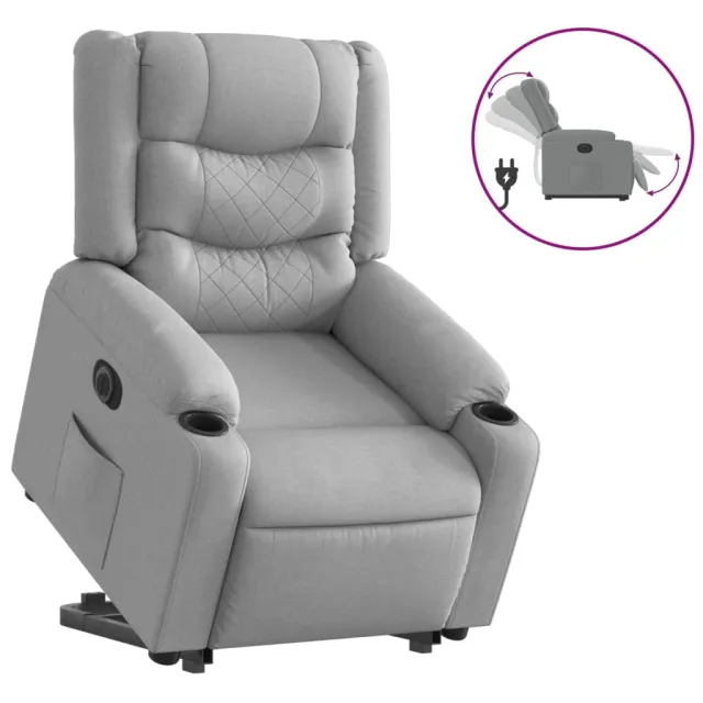 Fauteuil inclinable électrique gris clair tissu