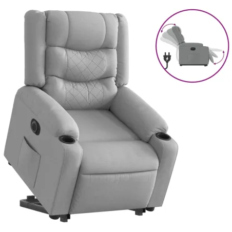 Fauteuil inclinable électrique gris clair tissu