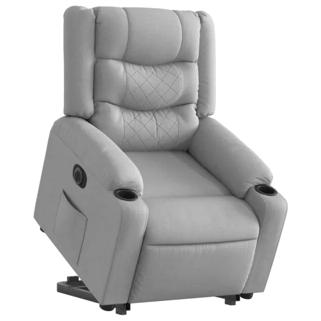 Fauteuil inclinable électrique gris clair tissu