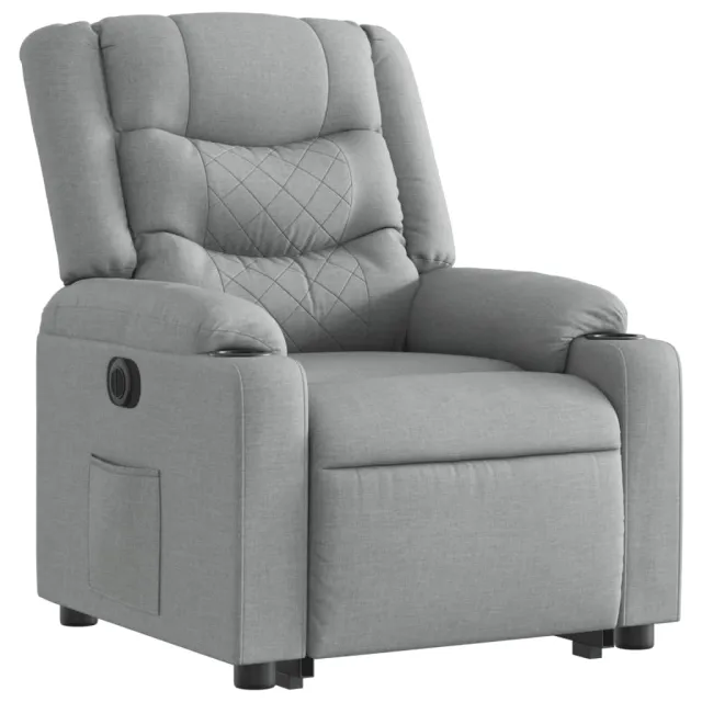 Fauteuil inclinable électrique gris clair tissu
