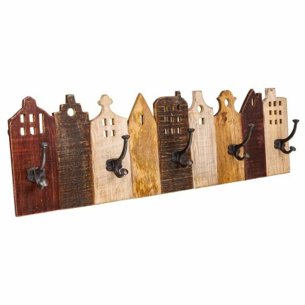 Portemanteau Alexandra House Living Fer Bois de manguier Maisons 10 x