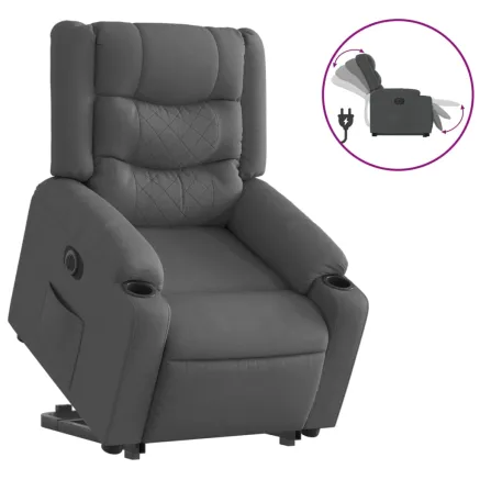 Fauteuil inclinable électrique gris foncé tissu 2