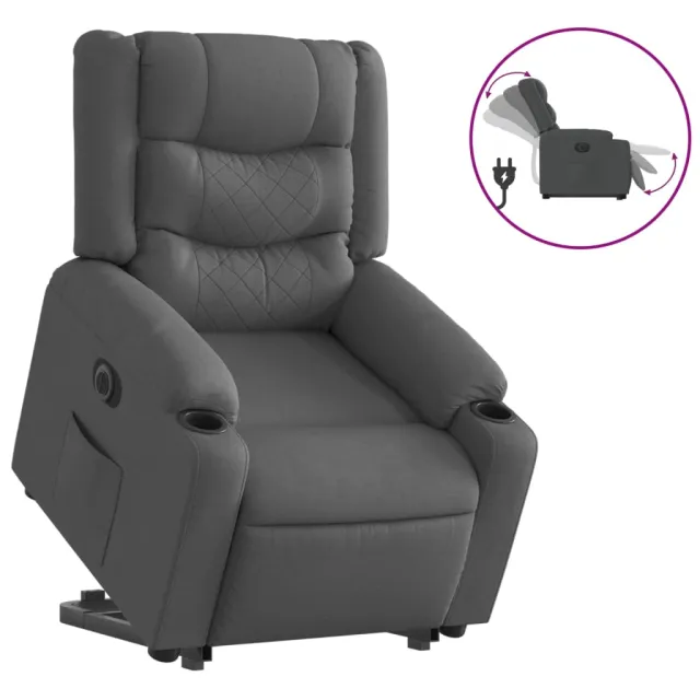 Fauteuil inclinable électrique gris foncé tissu