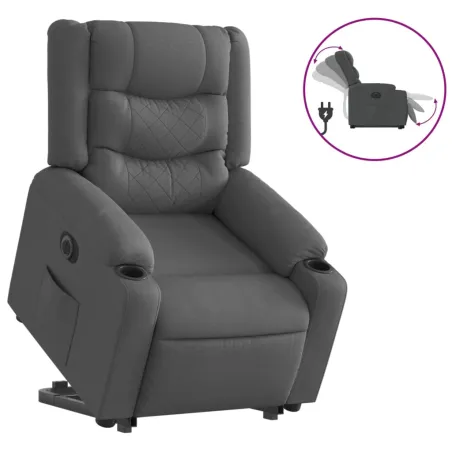 Fauteuil inclinable électrique gris foncé tissu
